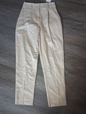 Equipment High-Rise Pleated Chinos in Light Tan